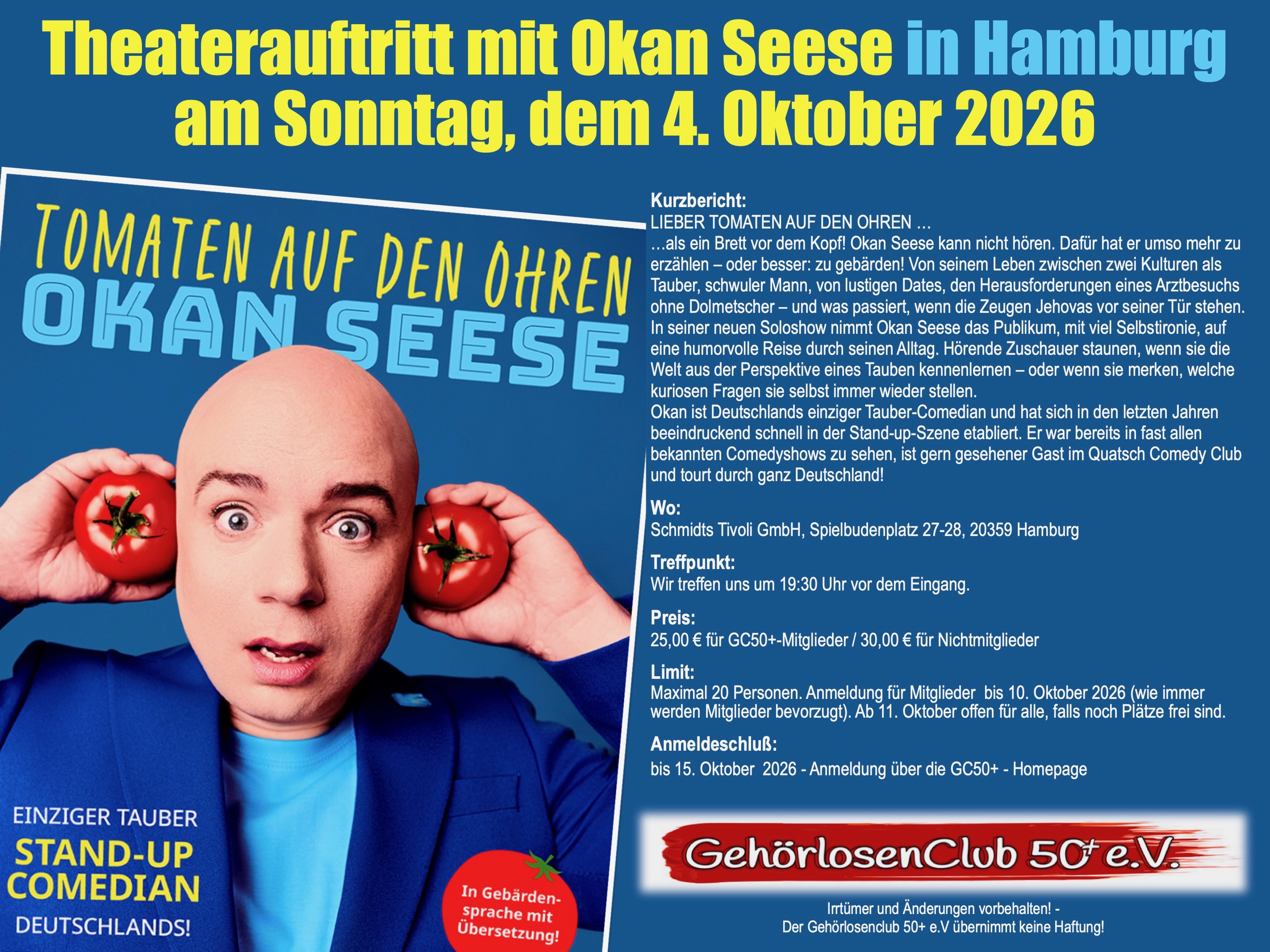2026-10-04 • Theaterauftritt mit Okan Seese