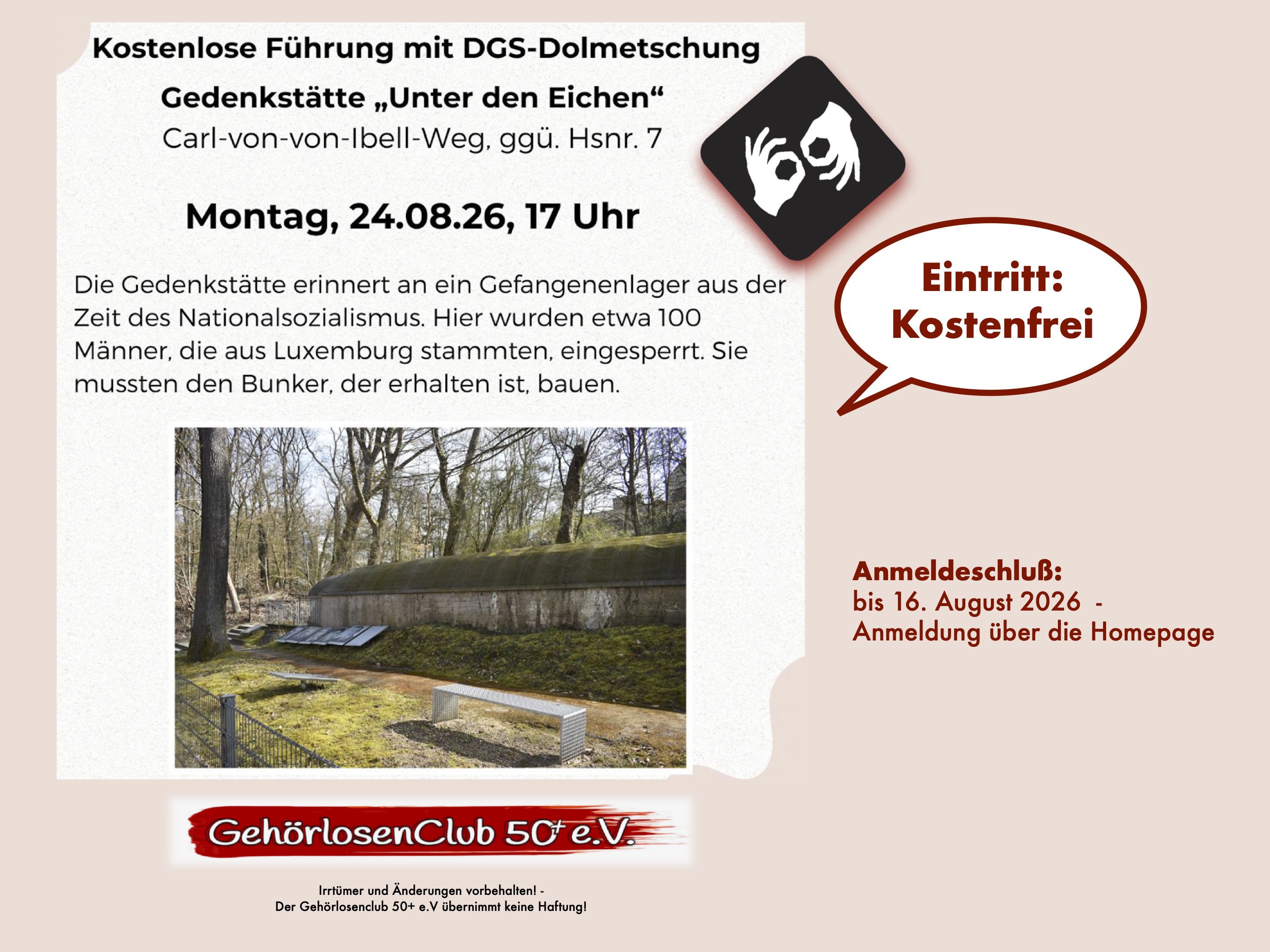 2026-08-24 • Gedenkstätte „Unter den Eichen“